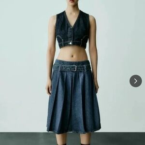 Zara blue Denim Skirt